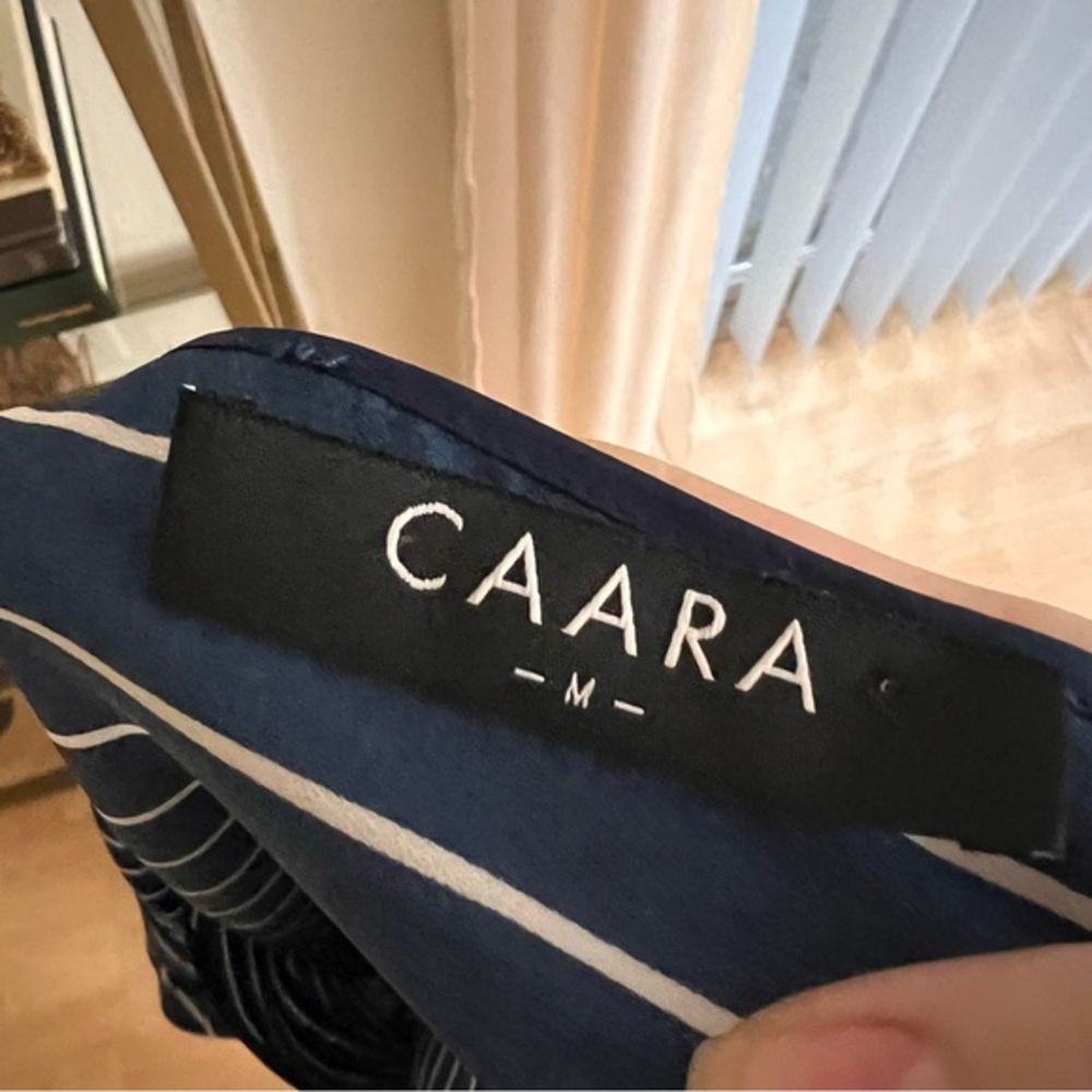 CAARA Navy Lorna Stripe Adjustable Waist Women's
Midi Dress Size Medium - Picture 6 of 9